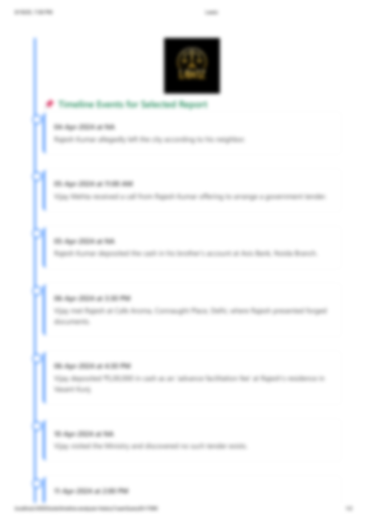 Chronological Report preview