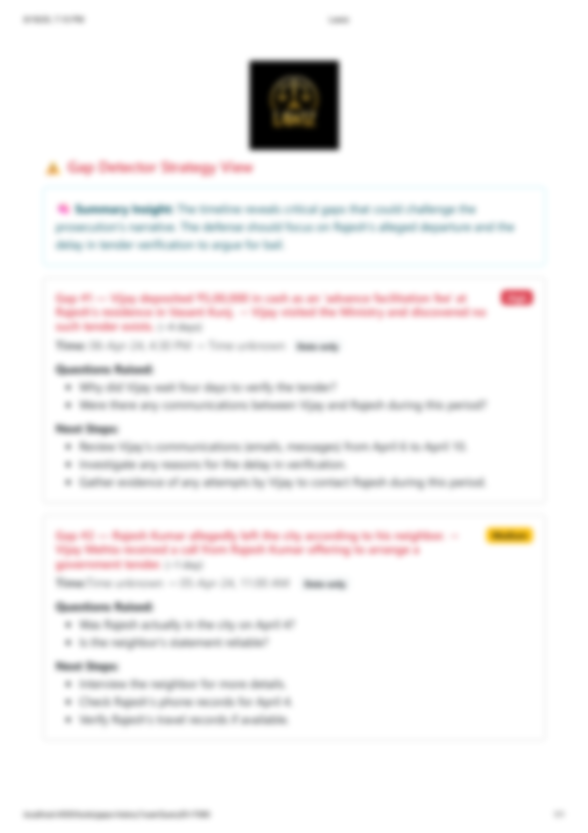 Gap Detector Report preview